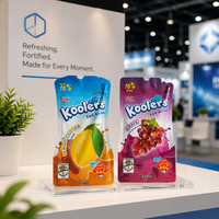 Sachets en plastique personnalisés pour boissons liquides avec paille, pour machine de remplissage de jus en aluminium, pochettes verticales à bec verseur