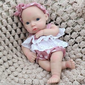 11 Inch <strong>Small</strong> Soft Silicone Reborn Baby <strong>Doll</strong> Fashion Mini Toy Model in Pink for Children - Product Image 5