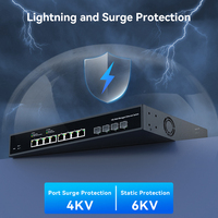 Switch Ethernet Administrado por Web de 10 Gb y 8 Puertos, 4 Puertos SFP+, Concentrador de Red para Laboratorio en Casa, Divisor de Internet, Capacidad de 240 Gbps, VLAN, QoS