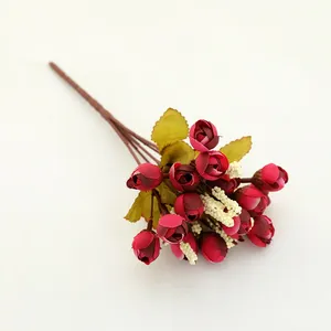 Fournisseur de fleurs artificielles en soie, 15 roses, décorations de mariage, arrangements floraux artificiels bon marché - Product Image 5