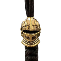 Perles en laiton texturé marteau tête de mort pour paracorde, pendentifs rétro EDC pour cordon de parapluie, accessoires faits main pour bracelet DIY