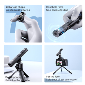 Microphone sans fil 4-en-1 Miccell avec réduction de bruit IA, écran OLED, utilisation multi-modes pour créateurs, journalistes <span class=keywords><strong>et</strong></span> formateurs - Product Image 4
