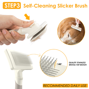 Kit de toilettage pour chiens <span class=keywords><strong>Pet</strong></span> <span class=keywords><strong>Slicker</strong></span> <span class=keywords><strong>Brush</strong></span> Set de brosses de toilettage pour chiens à poils longs Deshedding and Dematting - Product Image 2