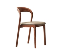 Chaise de salle à manger en bois de style moderne du milieu du siècle avec dossier confortable pour la maison, la cuisine, le restaurant, l'hôtel, vente en gros, couleur naturelle