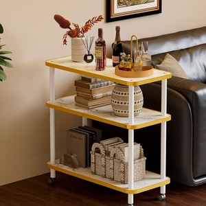 Sofá móvil de estilo nórdico con patrón de mármol de lujo, mesa auxiliar pequeña, mesa de centro pequeña, decoración para sala de estar - Product Image 4