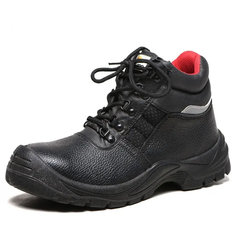 Botas de seguridad con punta de acero para hombre, zapatos de trabajo de cuero genuino personalizados, botas de seguridad con punta compuesta