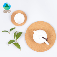 Sous-verres ronds en liège naturel Musen, écologiques, personnalisables, pour la décoration de table quotidienne, isolation thermique