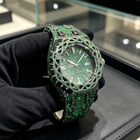 Montre mécanique automatique de luxe pour homme, cristal saphir, aiguilles entièrement serties de diamants VVS Moissanite, bracelet en acier inoxydable, style Hip Hop