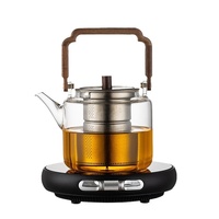 Shiqi tout-en-un titane faisceau de levage verre résistant à la chaleur cuisinière électrique théière pour théière ménage café et thé ensemble