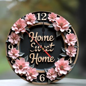 Round Wooden Wall <b>Clock</b> 25cm Modern Minimal Art Quiet Home Living Room Decor - Product Image 2