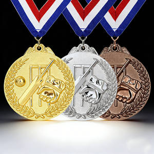 Ensemble de médailles de cricket personnalisées à prix abordable |   Médailles de récompense pour tournois de cricket en or/argent/cuivre, <span class=keywords><strong>vente</strong></span> en gros d'usine, avec logo personnalisé - Product Image 1
