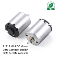 Motor DC Mini R1215 12x15mm Ultra Kompak Torsi Tinggi 3V 6V Magnet Permanen Berus untuk Kunci Elektronik Mainan Kipas USB Robot