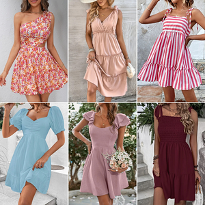 Vestido de seda casual de verano para mujer, ropa usada, inventario de ropa de segunda mano - Product Image 3