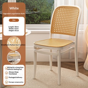 <span class=keywords><strong>Sedia</strong></span> impilabile economica con design a canna, gambe robuste, per esterni, in PP, stile nordico semplice, effetto rattan - Product Image 2