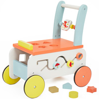Cube coloré pour enfants satisfait par le client marcheur pousseur en bois pour bébé chariot marcheur en bois pour bébé