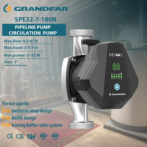 Pompe à eau de circulation Grandfar 5-52W 73L/min 0.23EEI en acier inoxydable 220V à moteur haute teneur en cuivre à fréquence variable SPE32-7-180N - Product Image 1