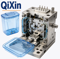 Pièces de cuisine en plastique PC transparent personnalisées, moulées par injection, approuvées LFGB, pour réservoir d'eau de machine à café avec couvercle à charnière