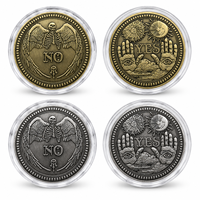 Pièce de Monnaie Métallique Double Face « Oui ou Non » 2026 avec Étui de Présentation en Acrylique – Oracle Gothique
