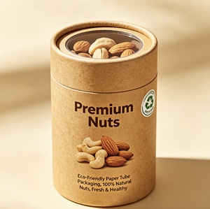 Recipiente de papel hermético con impresión personalizada para mezcla de almendras y anacardos - Product Image 1