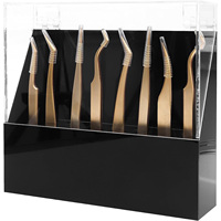 Boîte de rangement personnalisée en acrylique pour pinces à extensions de cils, avec couvercle rabattable, support pour pinces à cils, boîte de rangement pour maquillage