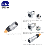 Conector RJ45 Impermeable para Montaje en Panel, Enchufe Cuadrado de Pared RJ45 en Ángulo Recto, Salida IP67 de 90/180 Grados con Cable