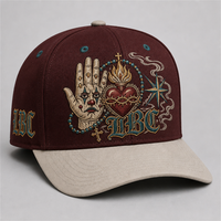Casquette de baseball personnalisée style Old English, 5 panneaux, visière incurvée, style Dad Hat, streetwear urbain West Coast, vente en gros, faible MOQ