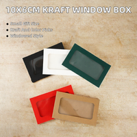 Scatole Regalo Personalizzabili 10x6cm in Carta Kraft Rettangolare con Finestra in PET, Mini Buste in Cartoncino Colorato Bianco e Nero