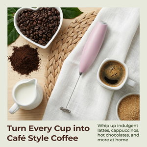 Battery Operated Coffee Whisk Handheld Milk Foam Electric Blender Stainless Steel Milk Frother - Product Image 6