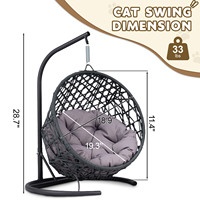 Lit suspendu pour animaux de compagnie, chat, chien, chaise œuf avec support et coussin, livraison directe depuis l'entrepôt