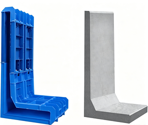 Vente directe usine : Moules à béton en L, en T et pour murs de soutènement - Product Image 1