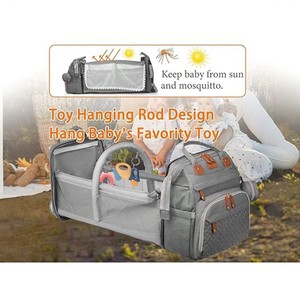 Multi Functional Large Capacity Backpack with Foldable <b>Bed</b>, Mommy Bag, <b>Storage</b> Bag - Product Image 5