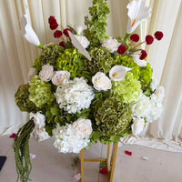 Orchidée Phalaenopsis Artificielle Effet Naturel 50cm Vert & Blanc Mélangé, Fournitures de Décoration de Mariage, Boule de Fleurs pour Anniversaire