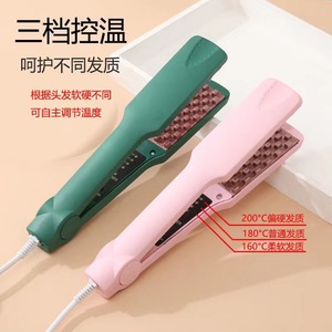 Plancha de pelo con revestimiento cerámico, ajuste de temperatura, iones negativos, estilizador de pelo eléctrico doméstico para mujeres - Product Image 1
