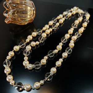 <span class=keywords><strong>Collana</strong></span> Lunga Vintage da Donna in Tungsteno Elettroplaccato <span class=keywords><strong>con</strong></span> Perle di Vetro <span class=keywords><strong>Swarovski</strong></span> da 14MM, Stile Antico Italiano, 110CM - Product Image 2