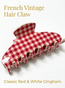 Pinza de Pelo Grande de Acrílico con Diseño de Cuadros Rojos y Blancos, Pinzas de Pelo a la Moda con Diseño de Mandíbula de Tiburón para Mujeres y Niñas - Product Image 2
