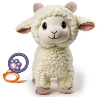 Juguete Eléctrico para Niños, Cordero de Peluche Realista Relleno de Algodón PP con Correa para Jalar, Emite Sonidos, Canta, Camina y Mueve la Cola (Unisex)