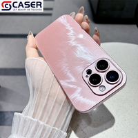 Meistverkaufte Farbverlauf-Laser-Goldfeder-Handyhülle für iPhone 16 Promax Plus Pro 17 16 15 Glänzende Einfarbige Kameraschutz-Hülle