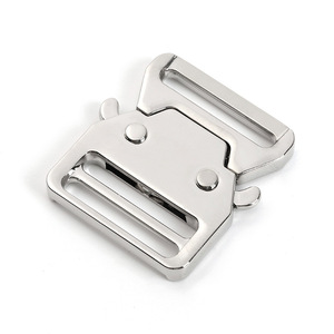 Hebilla metálica de doble punta, aleación de zinc, plateada, ajustable, para cinturón, accesorio para mochila DZQ448-25 - Product Image 2