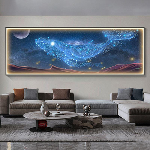 Cuadro Decorativo con Luz LED de Ballena Estrellada, Póster Rectangular Enmarcado, Decoración de Pared para el Hogar - Product Image 3