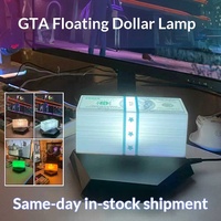 Lampe Dollar à Lévitation Magnétique en Stock, Jouet Périphérique GTA5, Décoration de Bureau, Lampe d'Ambiance Grand Theft Auto, Cadeau d'Anniversaire