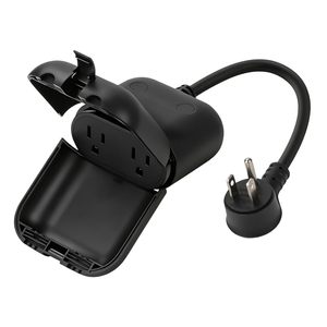 Prise WiFi IP66 avec 2 prises individuelles, compatible avec Alexa et Google Assistant, prise extérieure intelligente pour guirlandes lumineuses, homologuée UL - Product Image 1