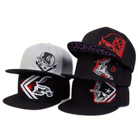 Topi Snapback Hip Hop Modis Gaya Adjustable, Bordir, untuk Tarian Jalanan, Aktivitas Luar Ruangan, Bahan Poplin Anti Air