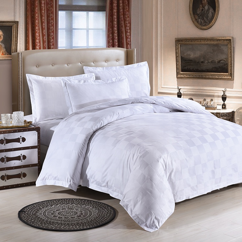 Роскошный гостиничный текстиль 100% хлопок жаккард 300TC Комплект постельного белья 4 шт. Комплект постельного белья пододеяльник комплект
