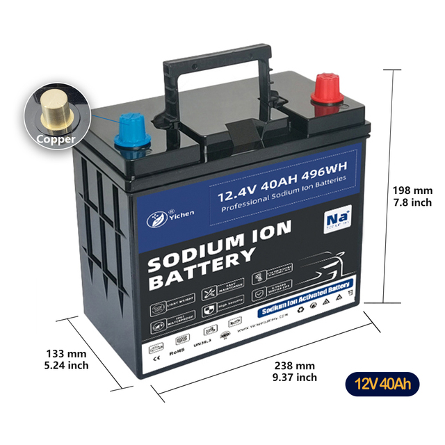 New 12V 40Ah Sodium Ion Cranking Battery for Start-stop Cars RVs Boats with 2000 Cycles & 3-Year Warranty