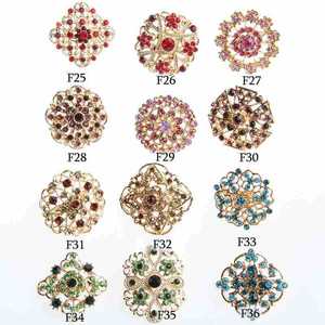 럭셔리 브로치 여성 크리스탈 꽃 브로치 핀 도매 DIY 웨딩 부케 - Product Image 3