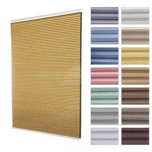 Motorized Smart Honeycomb Pleated Blinds Window Shades Double Cellular Blinds For Home