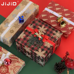 JiJiD Ретро Рождественская подарочная упаковка коричневая крафт-бумага рулон Рождественская крафт-бумага