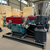 Moulin à granulés diesel STALLOWAY-160 8HP à 3 rouleaux pour l'alimentation des volailles (poulets, canards) dans les zones éloignées, capacité 120-150 kg/h, vente en gros