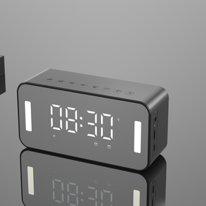 Réveil double alarme avec mini haut-parleur sans fil, <span class=keywords><strong>radio</strong></span> FM, veilleuse, affichage de la température et prise en charge de carte TF - Idéal pour la maison et la chambre - Product Image 6