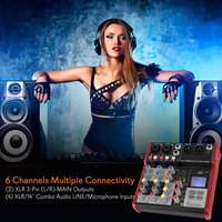 Mixer Audio 4 Kanal Laris Manis, Konsol Perekam Suara Live, Kartu Suara USB, Jack Mikrofon XLR, Daya 48V untuk